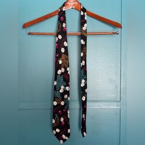 Tabasco Black Las Vegas Style Tie with Dice and Jewel Tone Pattern 100% Silk